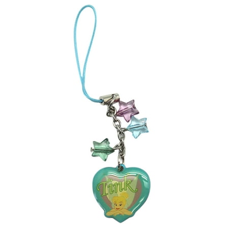 Tinkerbell Heart Charm - Disney Fairies Tinker Bell Heart Shaped Cell Phone Charm