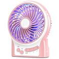 thumbnail image 1 of Mini ventilador de escritorio portátil con pilas, ventilador de mano recargable y alimentado por USB, flujo de aire fuerte, 3 velocidades, pequeño ventilador de mano personal para acampar en el, 1 of 7