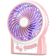 thumbnail image 1 of Mini ventilador de escritorio portátil con pilas, ventilador de mano recargable y alimentado por USB, flujo de aire fuerte, 3 velocidades, pequeño ventilador de mano personal para acampar en el, 1 of 7