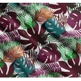 thumbnail image 3 of Soimoi Purple Cotton Cambric Fabric Tropical Leaves Print Fabric by Yard 56 Inch Wide, 3 of 7