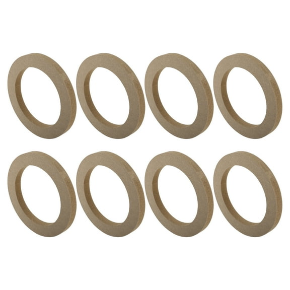 Unique Bargains 8 Pcs Universal 5 Inch Speaker Subwoofer Mounting Spacer Rings Solid Wood Beige