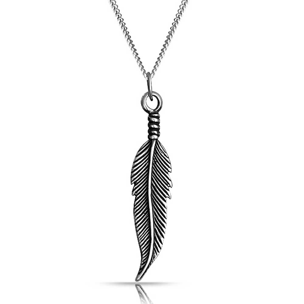 Feather Jewelry Dangle Style Feather Pendant w/Black PVC Rope. Feather Necklace Pendant Charm Black