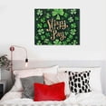thumbnail image 5 of Nawypu  St. Patrick'S Day Wall Art Celtic Clover Shamrock Spring Green Horse Shoe Retro Background Decorative Painting for Office Bedroom Dining Room Decor Cotton Canvas, 5 of 5