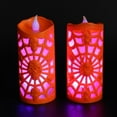 CieKen Pumpkin Candle Lights Tabletop Ornament Orange Flameless Candle