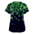 thumbnail image 3 of Print Scrub Tops Women Irish Shamrock Printed V Neck Breathable T-Shirts Short Sleeve Professionals Soft Stretch St. Patrick's Day Workwear Shirt with Pockets fluorescent green 4X-Large, 3 of 4