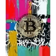 thumbnail image 2 of Orlov, Irena 26x31 White Modern Wood Framed Museum Art Print Titled - Crypto Currency Bitcoin Graffiti I, 2 of 4