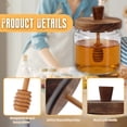 thumbnail image 4 of MARCHROSE Glass Honey Jar with Dipper Stick and Wood Lid, 17oz Honey Pot for Kitchen Storage, 4 of 6