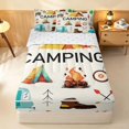 thumbnail image 2 of Erosebridal Cartoon Camping Theme Zipper Twin Comforter Sets with Fitted Sheet and 2 Pillowcases, Camper Arrow Bonfire Zipper Bedding Set, Reversible, 2 of 7
