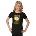 thumbnail image 3 of Iowa Stuck in Middle Funny Midlands Womens Fitted Plus Size Graphic Tee Brisco Brands 2X, 3 of 5