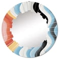 thumbnail image 2 of Designart "Delirium of Straight Lines in Op Art I" Abstract Round Wall Mirror - Modern Oval Printed Decorative Oversized Mirror - Multiple Color Options, 2 of 4