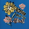 thumbnail image 6 of Wild Bobby Worship While You Wait Sunflower Pink and Yellow Inspirational/Christian Women Graphic Tee, Royal, Medium, 6 of 6