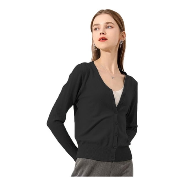 Sueter Mujer Moda Sweater Dama Abierto Botones Abrigo Ligero LOLE Sueter