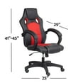 thumbnail image 2 of IFDC - Chaise de Bureau à Roulettes, Hauteur Variable de 41 Pieds' à 45 Pieds', Noir et Rouge, 2 of 2