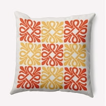 16"x16" Simply Daisy Tiki Square Poly Accent Pillow, Orange Qty 1