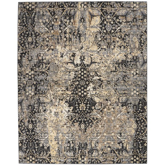 Nourison Majestic MST01 Black/Beige/Gray Indoor Area Rug - 7'9 x 9'9
