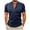Navy, variant on ZCFZJW Mens Short Sleeve Guayabera Shirts Linen Cotton 1/4 Button up Henley Shirts Mexican Embroidered Cuban Wedding Shirt Summer Beach Tops Khaki XL