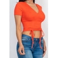 thumbnail image 4 of Textured Surplice Top with Ruched Drawstring, 4 of 9