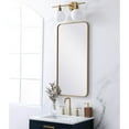 thumbnail image 3 of Soft corner metal rectangular mirror 18x36 inch in Brass, 3 of 5