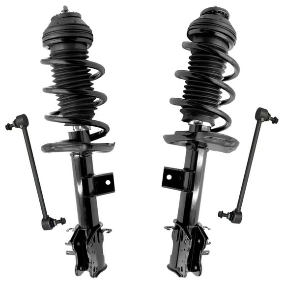 Detroit Axle - Front Struts Sway Bars for Fiat 2012-2017 500, 2 Struts with Coil Spring 2 Sway Bar End Links 2013 2014 2015 2016 Replacement Suspension Kit