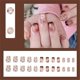 thumbnail image 2 of 24 Pcs French Tip Press On Nail Short False Nail Cats Eye Stick on Nail Autumn Winter Acrylic Nail for Party, 2 of 4