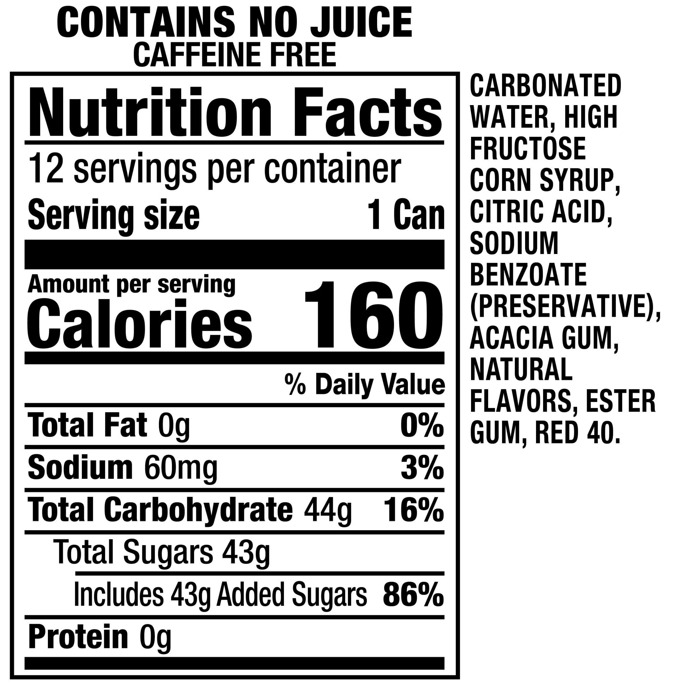 Sunkist Caffeine Free Watermelon Lemonade Soda Pop, 12 fl oz, 12 Pack Cans