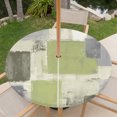 thumbnail image 6 of Round Outdoor Tablecloth with Umbrella Hole and Zipper, Sage Green Ombre Fitted Table Cover with Elastic Edge for 31-35 Inch, Retro Abstract Mottled Geometric Waterproof Patio Tablecoths for Picnic, 6 of 9
