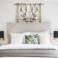thumbnail image 4 of White Chicken Rustic Kitchen Curtains Short 54 Inch Length, Vintage Floral Oil Painting Grommet Top Bedroom Living Room Curtains, Light Filtering Cafe Curtain Drapes 2 Panels Set 84''x54'', 4 of 9