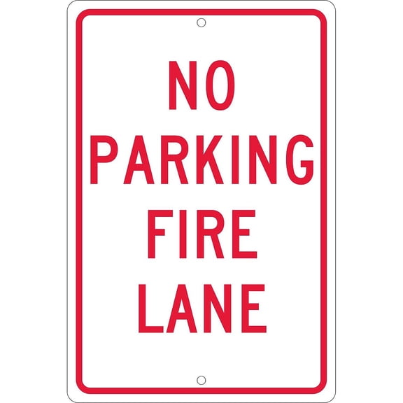 National Marker Reflective "No Parking Fire Lane" Parking Sign 18" x 12" Aluminum (TM3H)