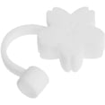 thumbnail image 1 of Silicone Straw Plug Drinking Dust Cap Cute Splash Proof Straw Tips Reusable Cartoon Plugs Cover Cup Accessories (White Cherry Blossoms）, 1 of 7