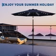 thumbnail image 7 of 9FT Outdoor Patio Market Umbrella with 32 Solar LED Lights – Tilt & Crank Adjustment, 8 Sturdy Ribs, Waterproof UV-Resistant Sunshade for Pool, Deck & Backyard, 7 of 7