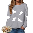 thumbnail image 6 of Godom Halloween Sweatshirts for Women Pumpkin Graphic Long Sleeve Tunic Shirts Crewneck Loose Pullover Tops 2025 Trendy Outfit, 6 of 7