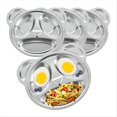 thumbnail image 1 of Paquete de 4 Platos Divididos Acero Inoxidable, Metal, 3 Secciones, Panda para Comedores Quisquillosos, Adultos y Niños, Dieta, 1 of 6