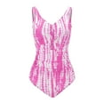 thumbnail image 4 of MKLEKYY Trajes De Baño Completo Mujer Women'S Print Swimsuit Ruched Tie Front Wireless Padded Bathing Suit, 4 of 6