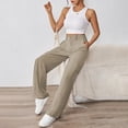 thumbnail image 5 of Bovemsi Casual Pants for Women Womens High Waisted Wide Leg Cargo Baggy Dress Work Trousers With 4 Pockets 2025 Trendy Beach Trousers, 5 of 6