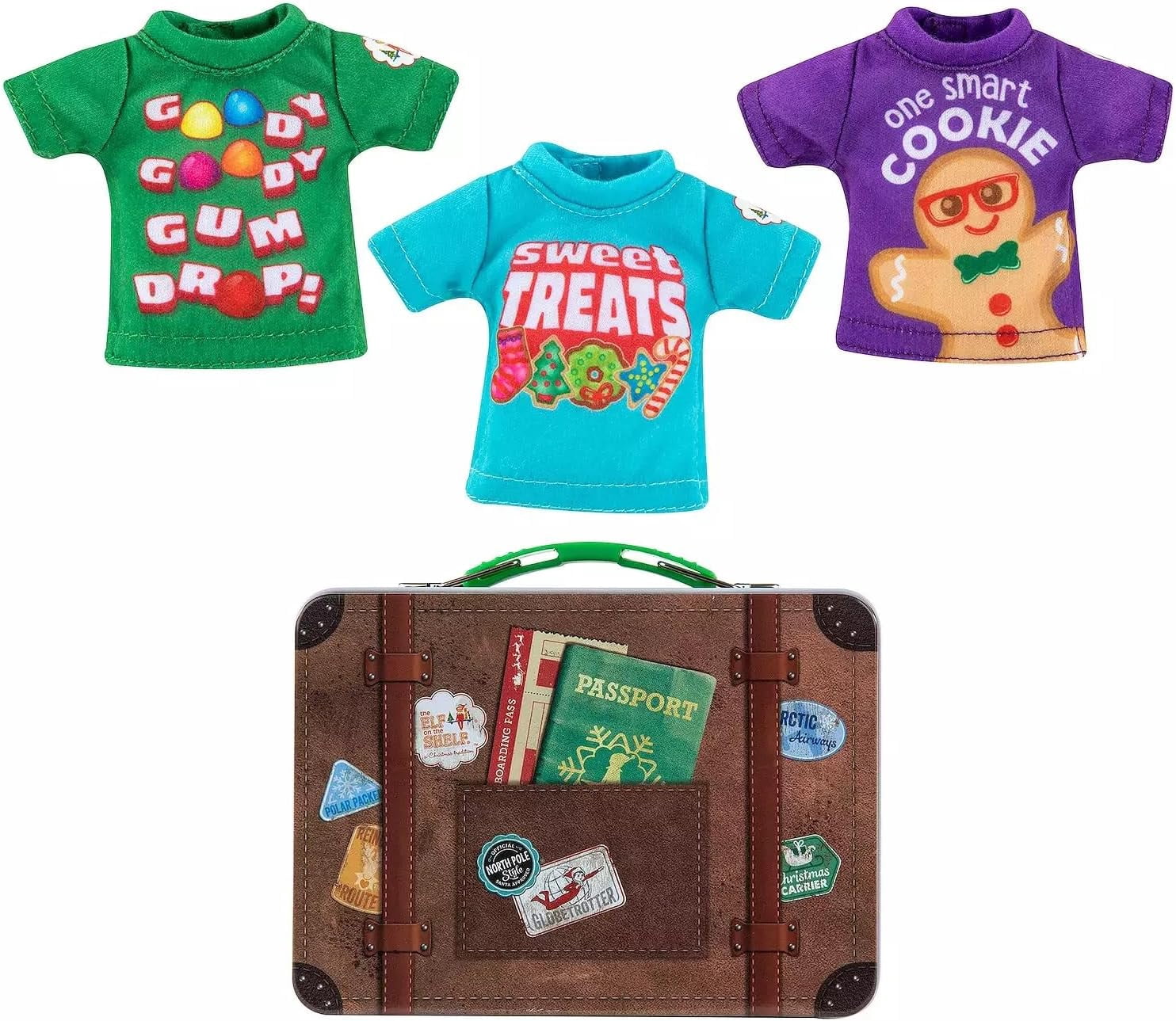 The Elf on the Shelf Claus Couture T-Shirt Set: 6 T-Shirts for Scout Elves (Scout Elf not included)