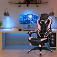 thumbnail image 2 of Gymax Office Computer Desk Chair Gaming Chair Adjustable Swivel w/Footrest Pink, 2 of 10