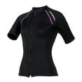 thumbnail image 3 of Moggemol Wetsuit for Women 1.5mm Neoprene Swimming Top Short Sleeve Front Zip Rashguard Shirts Black XXL, 3 of 7