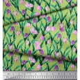 thumbnail image 3 of Soimoi Silk Fabric Leaves & Tulip Floral Print Fabric by Yard 42 Inch Wide, 3 of 3