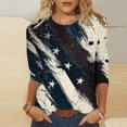 thumbnail image 2 of Womens 4Th of July Summer T-Shirts Independence Day Tunic Tops Crew Neck 3/4 Length Sleeve Top American Flag Graphic Tunic Blouses Retro Dressy Tunics Summer Going Out Outfits 2025, 2 of 5