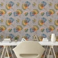 thumbnail image 2 of Ambesonne Tropical Peel & Stick Wallpaper for Home, Overlapped Monsteras Plot, 13"x36", Pale Vermilion and Slate Blue, 2 of 5