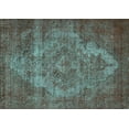 thumbnail image 1 of Ahgly Company Machine Washable Indoor Rectangle Oriental Turquoise Blue Industrial Area Rugs, 7' x 10', 1 of 4