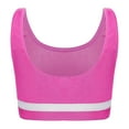 thumbnail image 3 of Raenseen Kids Girls Sleeveless Dance Crop Top Sports Bra Athletic Ballet Gymnastics T-Shirt Hot Pink 14, 3 of 9