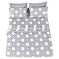 thumbnail image 2 of Ultra-Soft Microfiber Sheet Set - Double Brushed - Wrinkle and Stain Resistance - Fit 14 inches Deep Pocket - 4 Pieces Set (Twin, Grey Polka Dot), 2 of 6