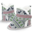 thumbnail image 6 of Christmas Snowflake Print Baby Girls Boys Soft Booties Snow Boots Toddler Warming Shoes, 6 of 8