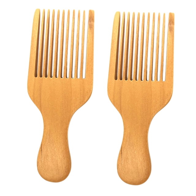 2x Peine de Rizos Pel Masajear Cuero Cabelludo Peine Texturizante para Hombre Sunnimix Peine de desenredado de dientes anchos