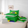 thumbnail image 6 of Manfei Brazil Flag 7-Piece King Bedding,World Travel Culture King Bed in a Bag,Green Yellow Blue,Light Gray Reversible, 6 of 7