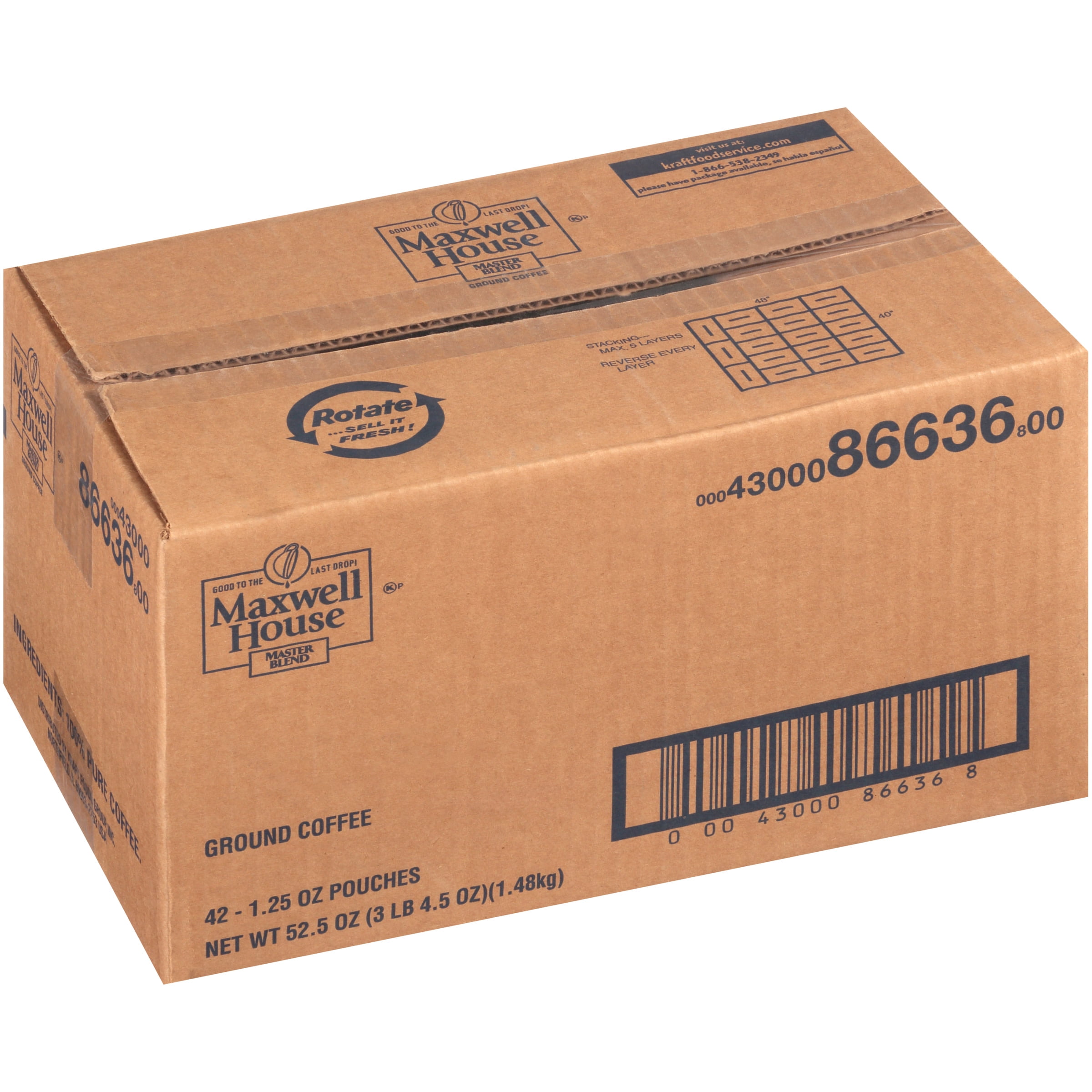 Maxwell House Master Blend Ground Coffee, 1.25 oz. Packets (Pack of 42)
