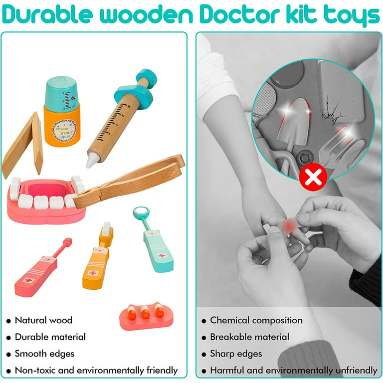 dentiste - Kit de médecin pour enfant, ensemble de jouets médicaux,  stéthoscope, jouet Montessori pour tout-p