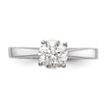 thumbnail image 4 of Solid 14k White Gold Peg Set Solitaire Engagement Ring with CZ Cubic Zirconia Size 9, 4 of 7
