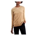 thumbnail image 3 of ALFANI Womens Ivory Pinstripe Long Sleeve Crew Neck Sweater Size S, 3 of 4